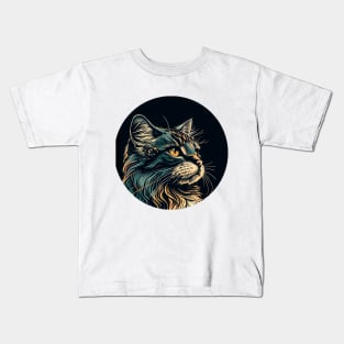 Purrfect Cat Face Cute Funny Lover Kids T-Shirt